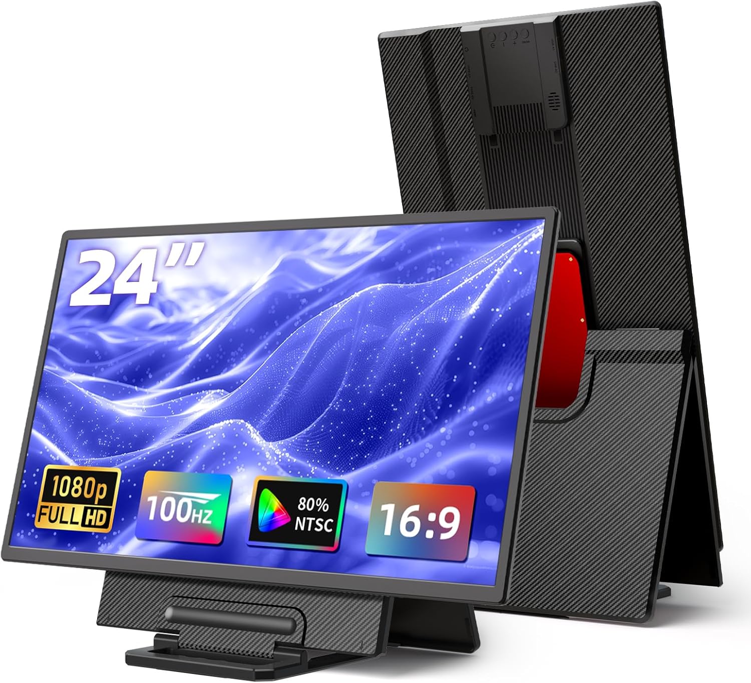 24-inch monitor with stand on a white background