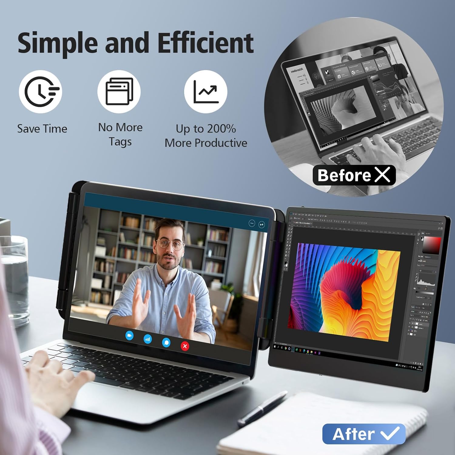 BOSII S1 14″ Dual Laptop Screen Extender Monitor 1080P IPS – Bosii