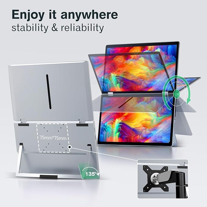 M2 Dual Laptop Screen Extender Monitor with Stand