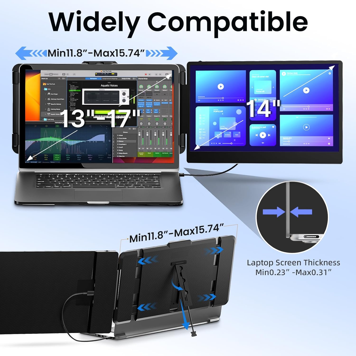 Extension triple écran 14'' – Module portable PC & Mac Extension triple écran 14'' – Module portable PC & Mac