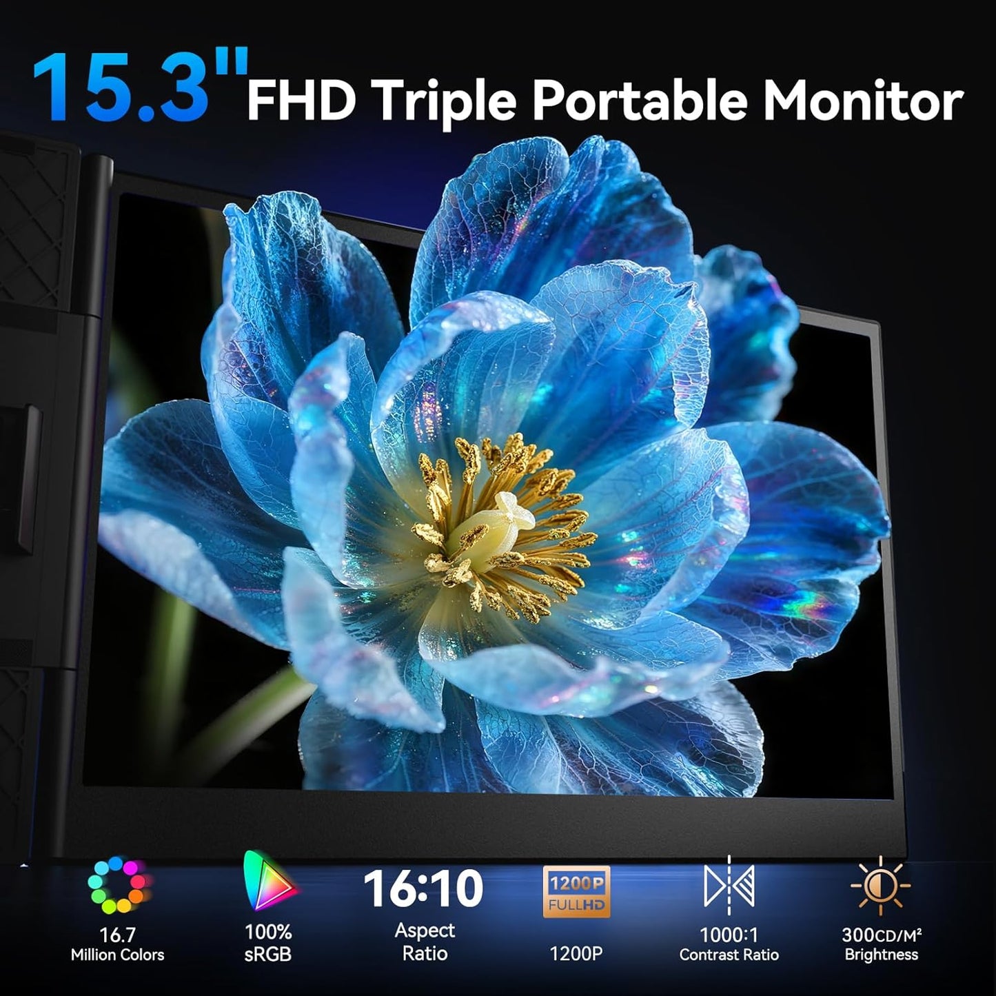15.3" Ultra-Thin Portable Triple Monitor 16:10 IPS 100% sRGB