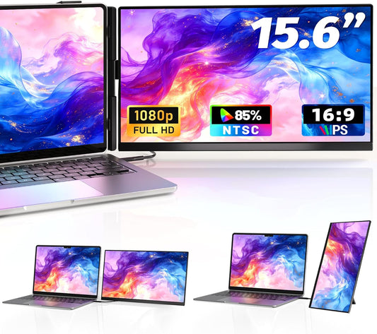 Laptop with 15.6-inch screen displaying technical specifications on a white background