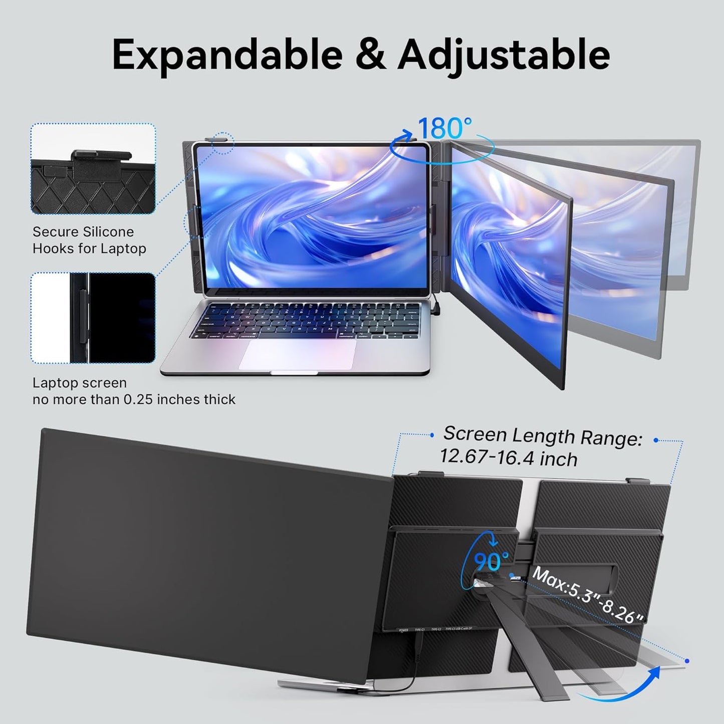 15.3" Laptop Screen Extender 16:10 IPS 100% sRGB